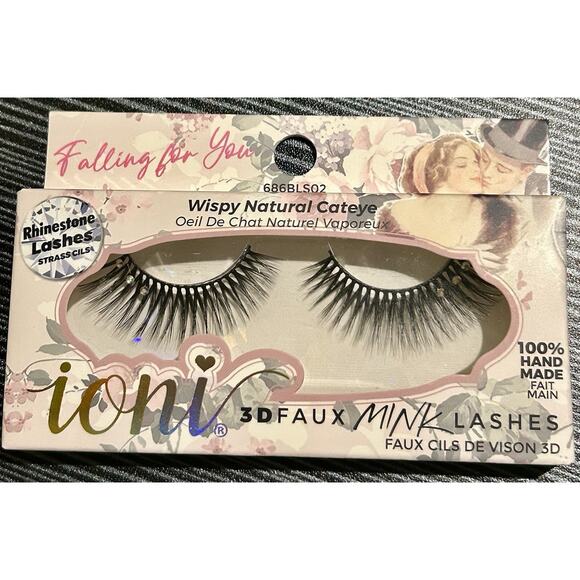 NEW Ioni 3D Faux mink Wispy Natural Cateye “Falling For You” Rhinestone Lashes - Picture 1 of 4